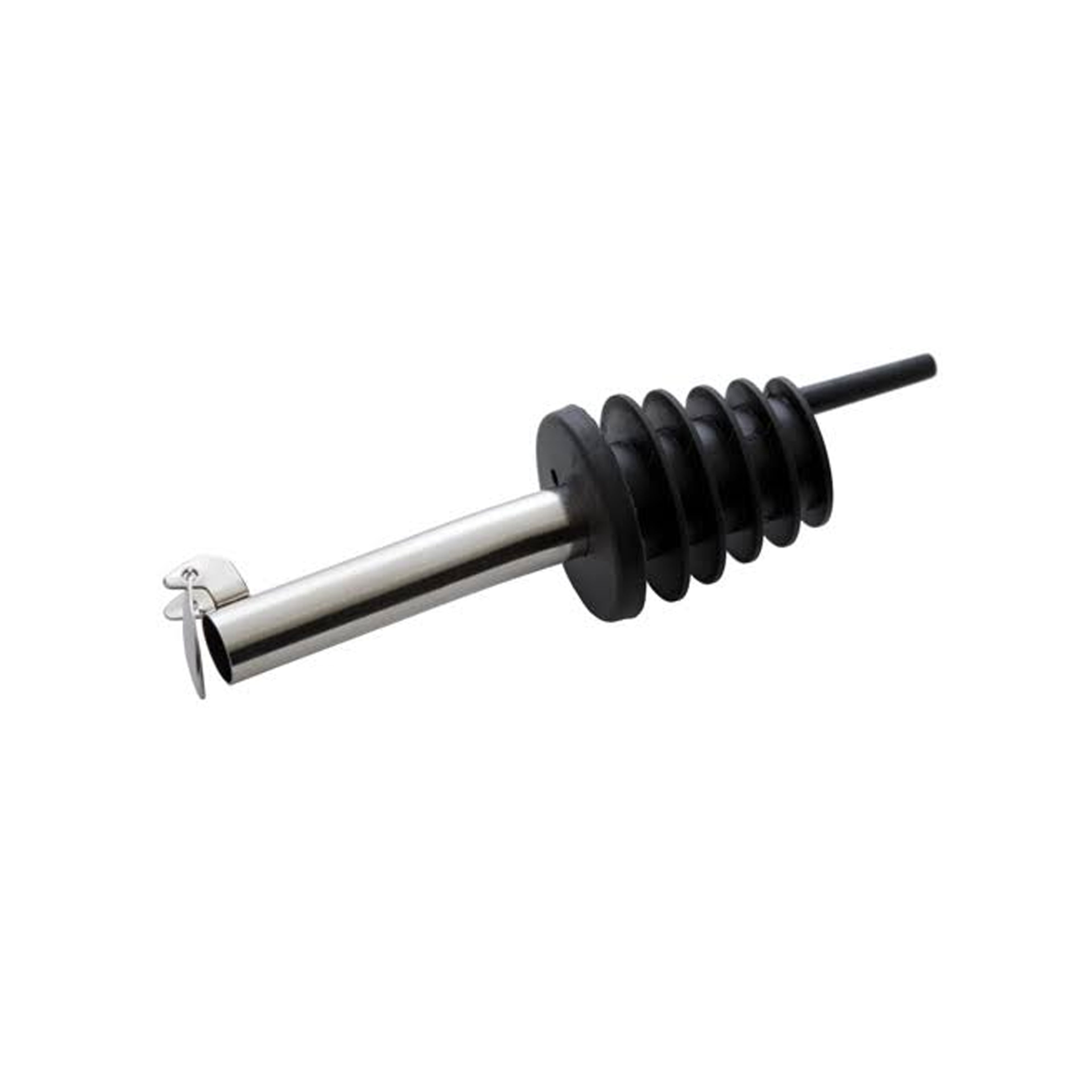 Ausgießer Edelstahl mit Klappe  passend für Mündungen 19-24mm Schraubmündungen PP31,5 + GPI 33/400 - Beutel à 20 Stück